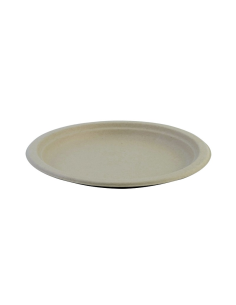 10 Pcs - Assiette pulpe ronde brune - Diam: 25 cm x 2,5 cm
