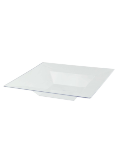 10 Pcs - Assiette plastique PP carrée creuse - 350 ml,...