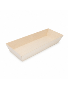 100 Pcs - Barquette rectangulaire en bois "Samouraï" -...