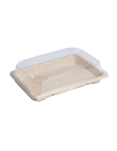 50 Pcs - Barquette pulpe avec couvercle "Itto" - 16,7 x...