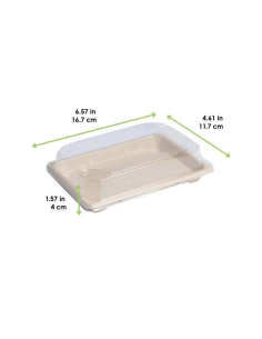 50 Pcs - Barquette pulpe avec couvercle "Itto" - 16,7 x... 2