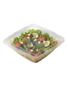 300 Pcs - Saladier RPET carré transparent - 750 ml, 19,5... 2