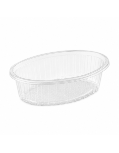 400 Pcs - Saladier plastique APET ovale transparent - 500...