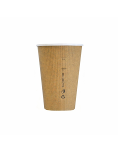 6 Pcs - Gobelet carton PLA "Nature cup" - 340 ml, Diam: 9...