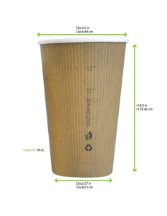 50 Pcs - Gobelet Carton "Nature Cup" - 450 ml, Hauteur:... 2