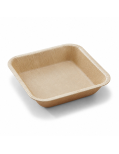 10 Pcs - Bol carré en palmier - 180 ml, 12 x 12 cm,...