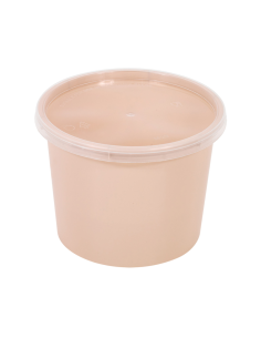 50 Pcs - Bol Reemp beige en plastique PP - 600 ml, Ø120...