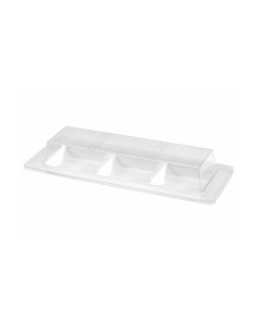 50 Pcs - Couvercle PET transparent 3 compartiments - 26 x...