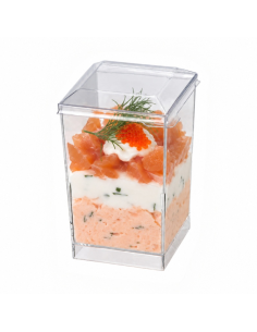 200 Pcs - Couvercle PET transparent "Quadra" - 5,8 x 5,8... 2