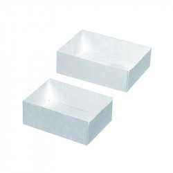 Boîte pâtissière carton blanc sans couvercle 16 x 12 x 5 cm x 150 unités