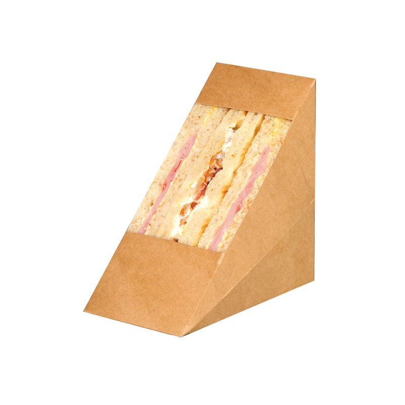 Triangle sandwich kraft double à fenêtre 7,2 x 12,3 x 12,3 cm x 50 unités