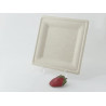 Assiette carrée blanche en pulpe 20 x 20 cm x 50 unités