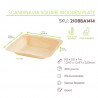 Assiette carrée en bois "Scandinavie" 14 x 14 x 2,5 cm x 25 unités