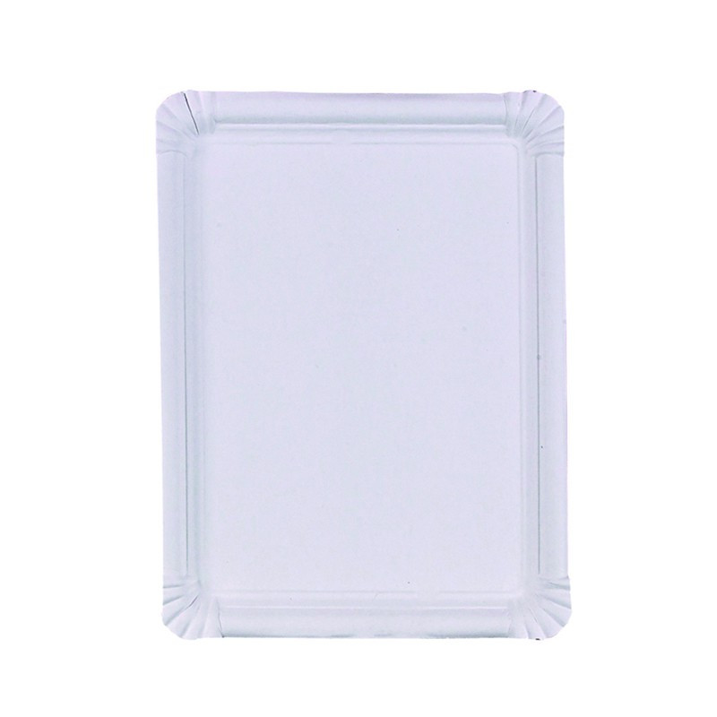 Assiette rectangulaire en carton blanc 20 x 27 cm x 250 unités