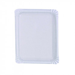 Assiette rectangulaire en carton recyclé blanc 20 x 16,5 cm x 250 unités
