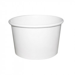 Pot carton blanc chaud et froid 230 ml Diam: 9 cm 9 x 7,4 x 6,1 cm x 50 unités