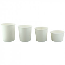 Pot carton blanc chaud et froid 230 ml Diam: 9 cm 9 x 7,4 x 6,1 cm x 50 unités