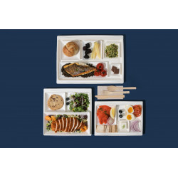 Kit couverts bois 3/1: couteau fourchette cuillère, emballage transparent 16,5 cm x 50 unités