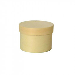 Boîte bois ronde avec couvercle Diam: 6,5 cm 6,5 x 4,5 cm x 10 unités