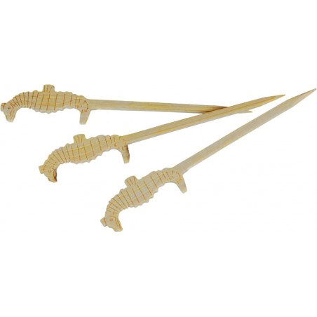Pique bambou hippocampe "Tokai" 9 cm x 100 unités