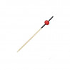 Pique bambou avec décor noir et boule rouge "Kita" 7 cm x 100 unités