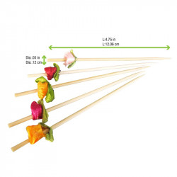 Pic bambou décor fleur couleurs assorties 12 cm x 100 unités