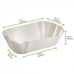 Caissette papier de cuisson ovale blanche ingraissable 36 x 25 x 7,5 cm x 100 unités