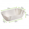 Caissette papier de cuisson ovale blanche ingraissable 36 x 25 x 7,5 cm x 100 unités