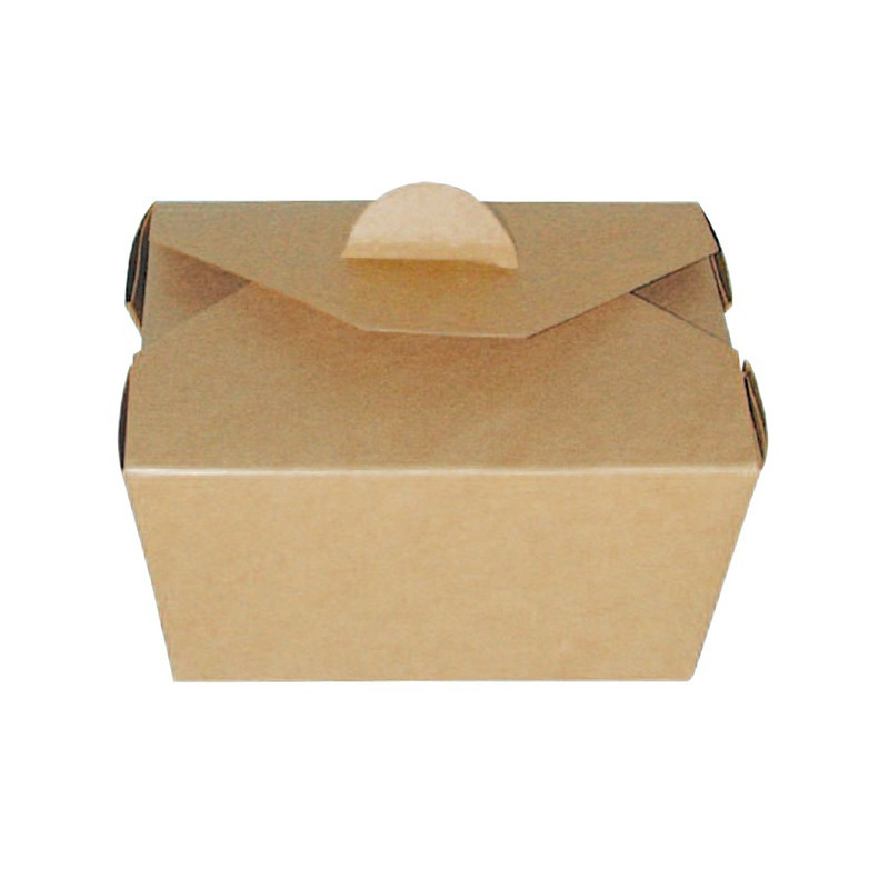 Boîte repas carton kraft laminé 650 ml 13 x 10,5 x 6,5 cm x 25 unités