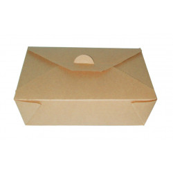 Boîte repas carton kraft laminé 1000 ml 21,5 x 16 x 5 cm x 25 unités