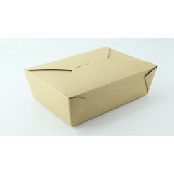 Boîte repas carton kraft laminé 1500 ml 21,8 x 16 x 6,3 cm x 50 unités