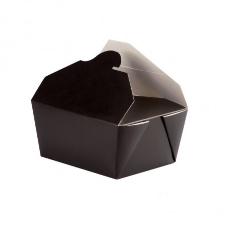 Boîte repas carton noir 1000 ml 21,5 x 16 x 5 cm x 25 unités