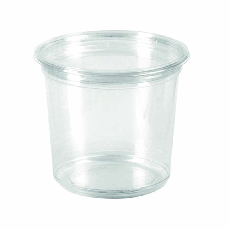 Pot Deli rond PLA transparent 750 ml Diam: 14,3 cm 14,3 x 6,9 cm x 50 unités