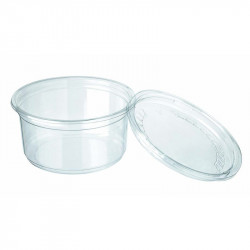 Pot Deli rond PLA transparent 450 ml Diam: 12,1 cm 12,1 x 7,3 cm x 50 unités