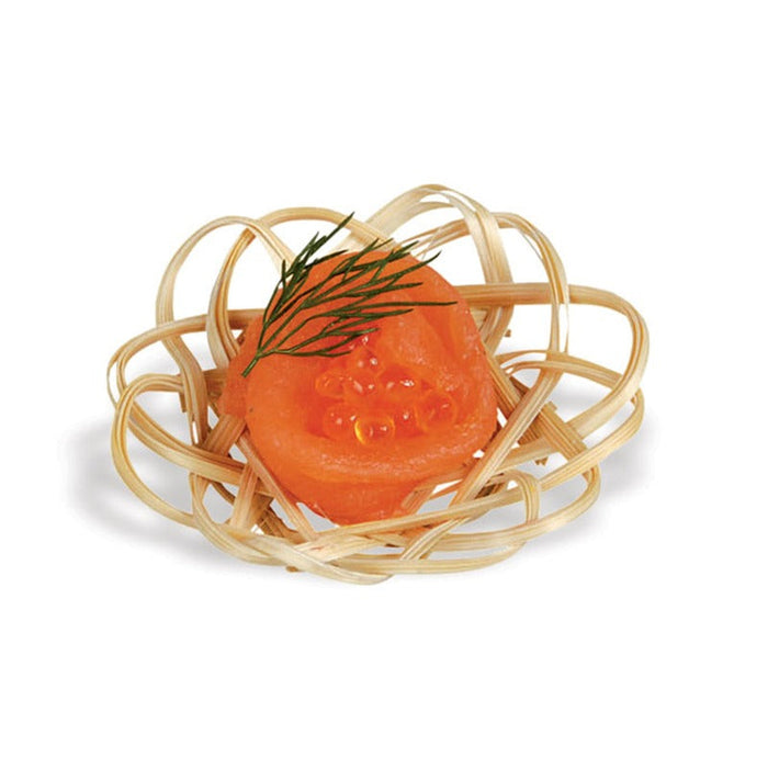 50pcs - Mini panier bambou tressé "Akita" - Ø 6 cm - H 2,5 cm