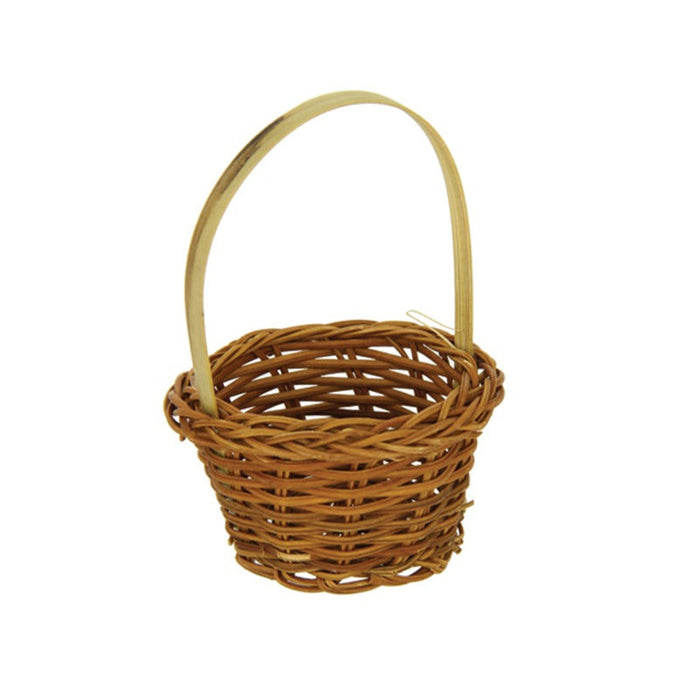 10pcs - Ø6cm H10cm - Mini panier osier à anse "Chiang"