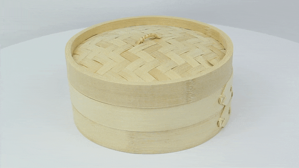 2pcs - Cuiseur vapeur bambou "Dimys" - Ø 20 cm - H 7,4 cm