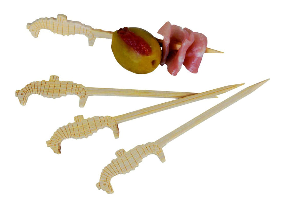 100pcs - Pique bambou hippocampe "Tokai" - 9 cm