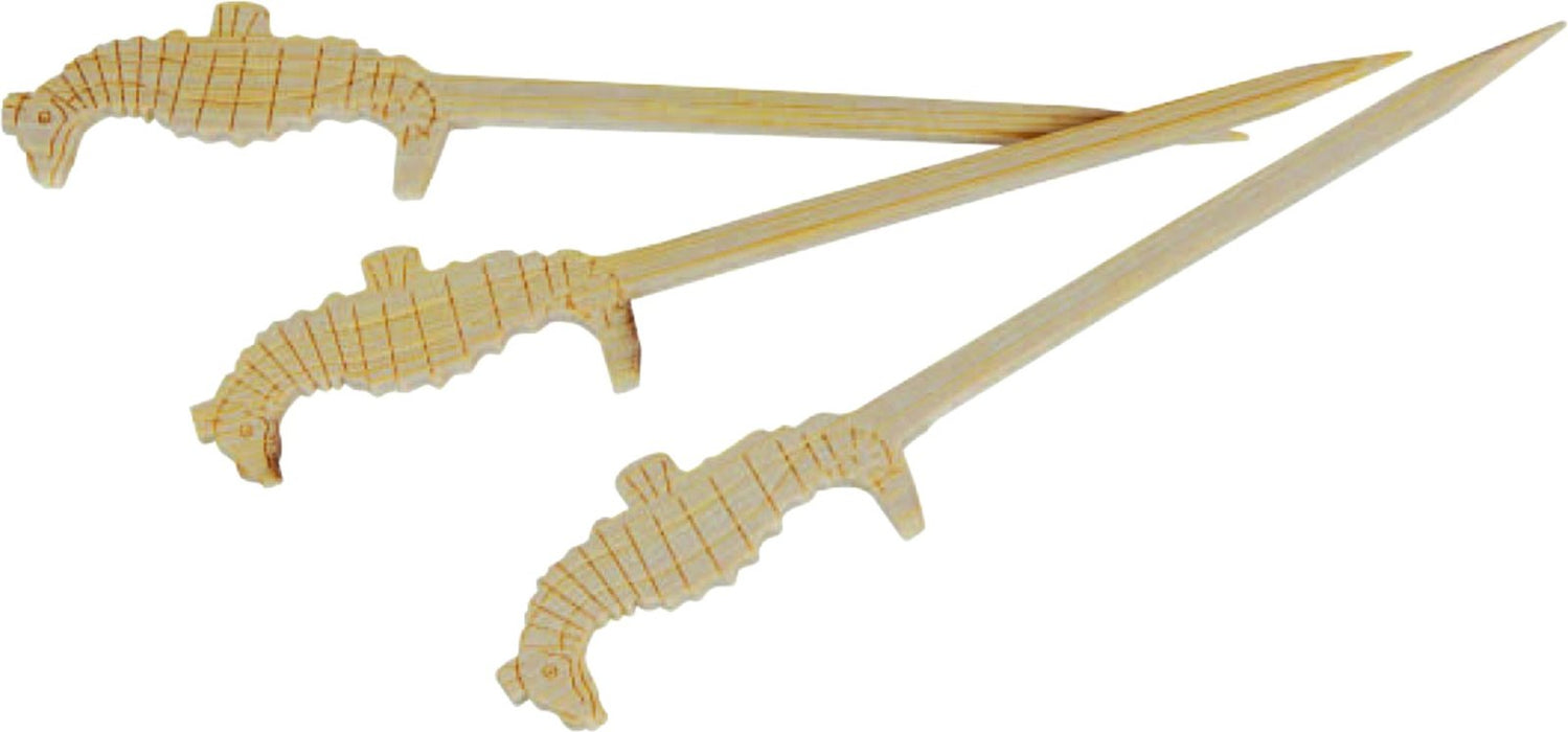 100pcs - Pique bambou hippocampe "Tokai" - 9 cm