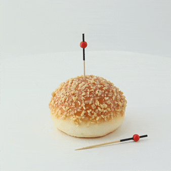 100pcs - Pique bambou avec décor noir et boule rouge "Kita" - 7 cm