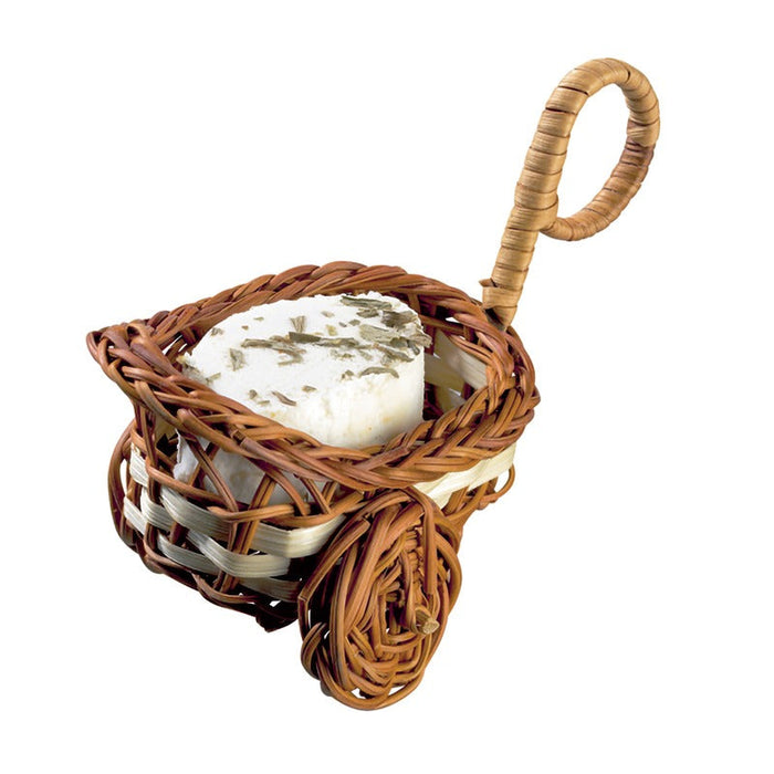 10pcs - Mini brouette en osier avec anse - 6 cm x 5,5 cm x 3,5 cm