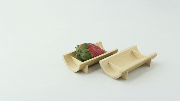 20pcs - Assiette socle demi-bambou "Nagano" - 10 cm x 5 cm x 2,5 cm