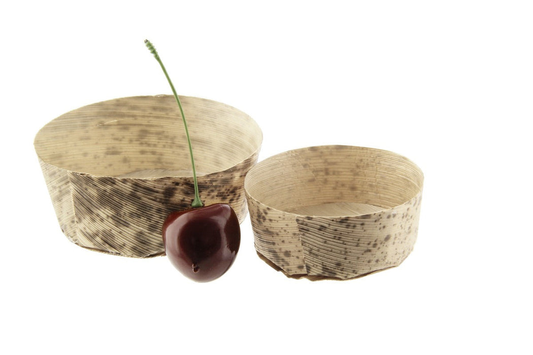 50pcs - Panier rond en feuille de bambou "Anno" - 80 ml - Ø 7 cm - H 2,8 cm