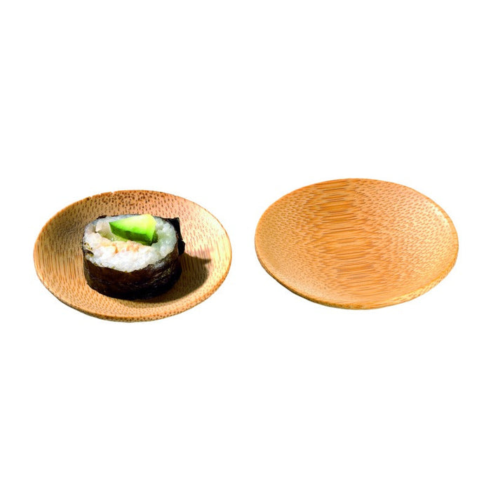 24pcs - Mini assiette ronde en bambou "Ping" mise en bouche - Ø 6 cm - H 1 cm