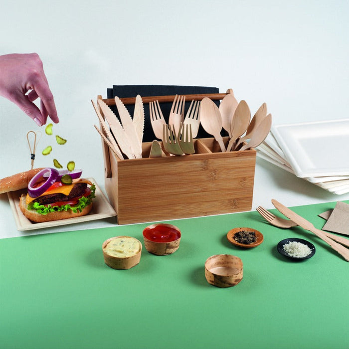 24pcs - Mini assiette ronde en bambou "Ping" mise en bouche - Ø 6 cm - H 1 cm