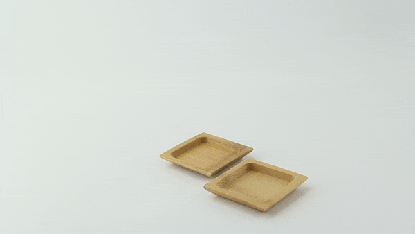 24pcs - Assiette carrée rebords "Poda" - 6 cm x 6 cm