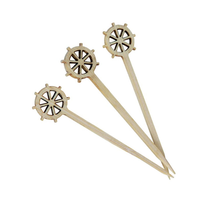100pcs - Pique bambou roue "Ugi" - 9 cm