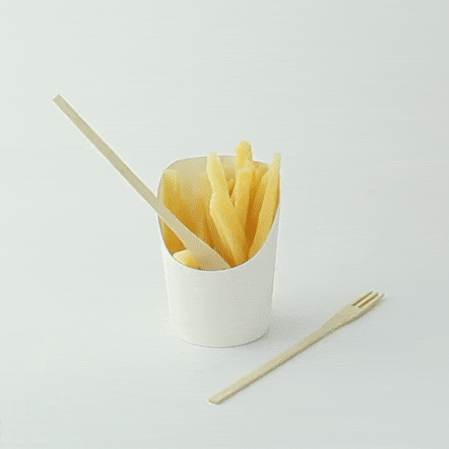 50pcs - Fourchette bambou "Trident" - 14 cm