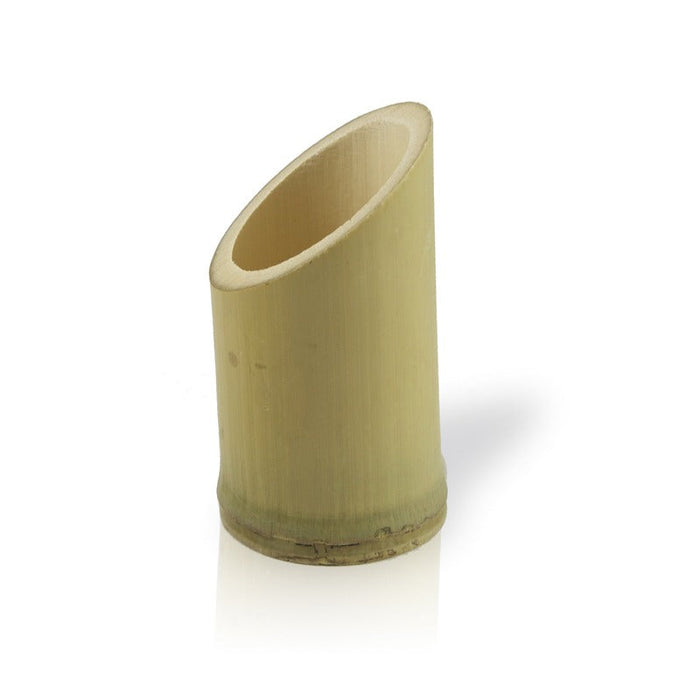 10pcs - Tube bambou coupe oblique "Asahi" - 60 ml - Ø 4,3 cm - H 9 cm
