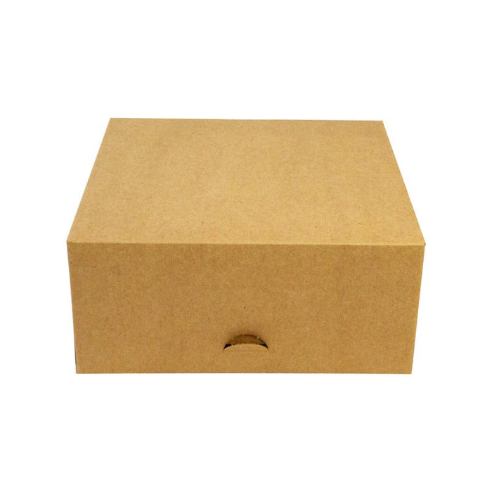 50pcs - Boîte pâtissière carton kraft brun - 18 cm x 18 cm x 8 cm